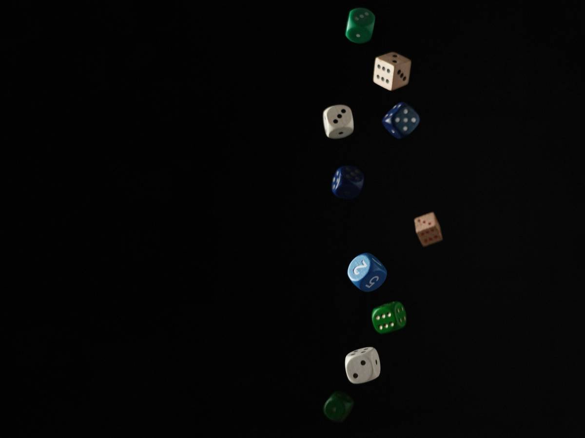 Some dice falling.